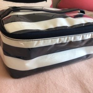 Kate Spade striped travel toiletry case/makeup bag